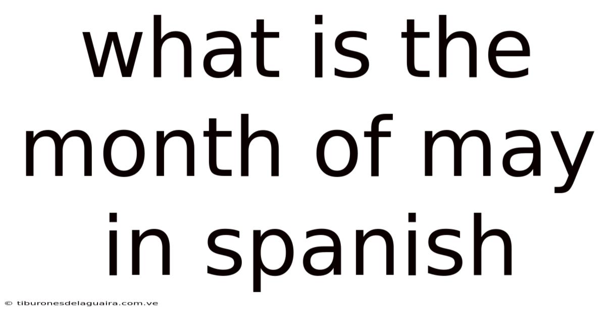 What Is The Month Of May In Spanish
