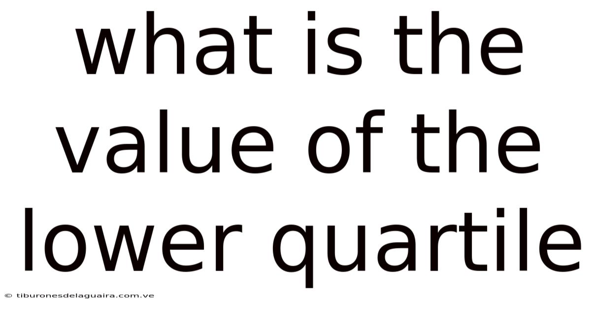 What Is The Value Of The Lower Quartile