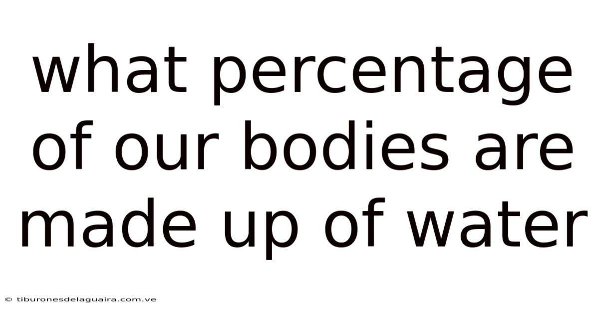 What Percentage Of Our Bodies Are Made Up Of Water