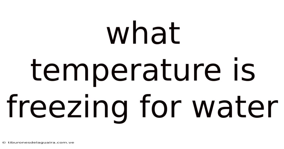 What Temperature Is Freezing For Water