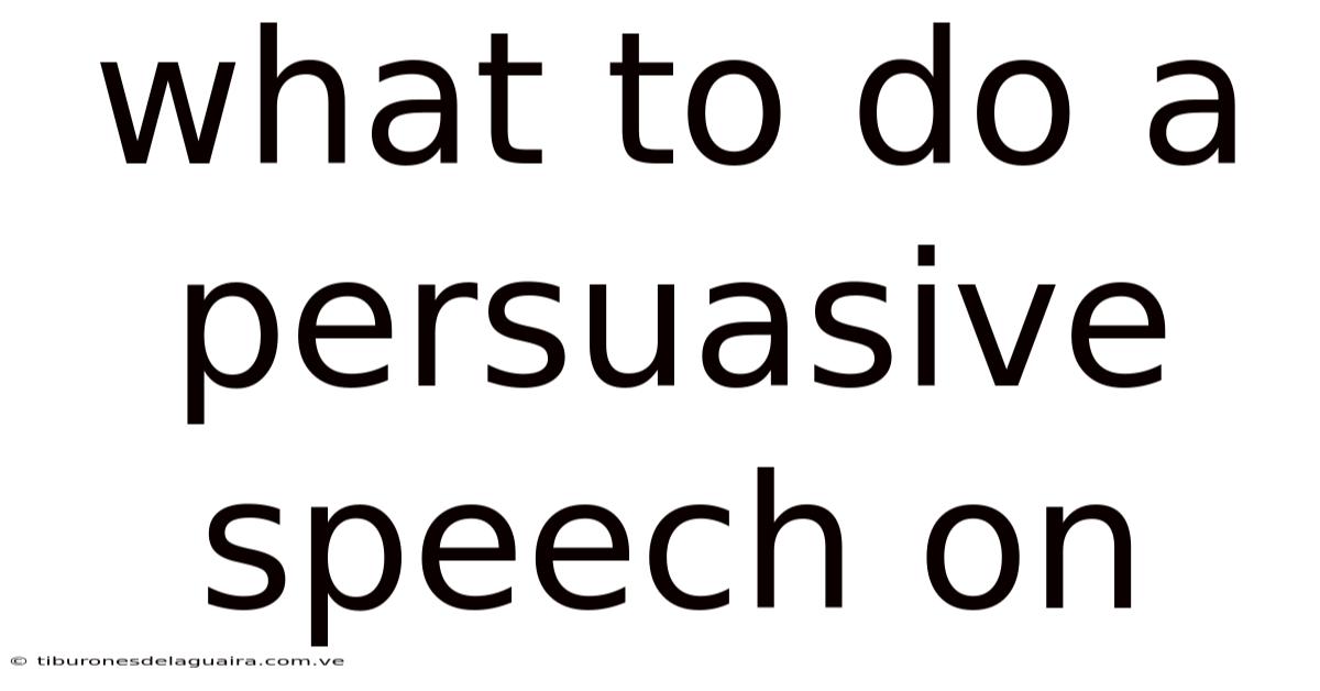 What To Do A Persuasive Speech On