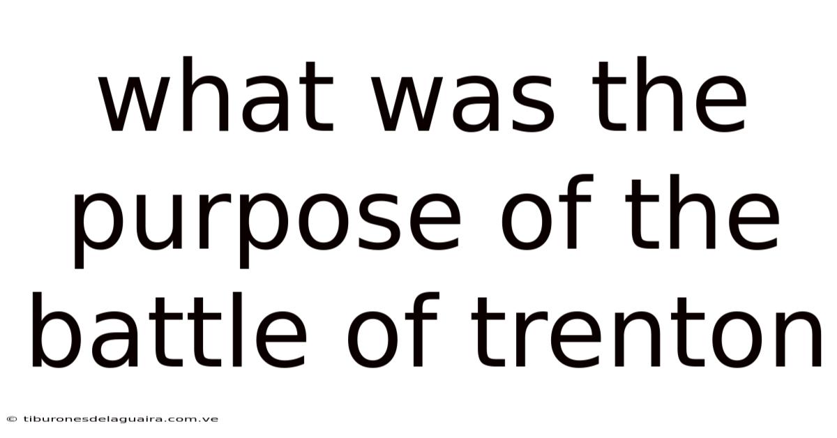 What Was The Purpose Of The Battle Of Trenton