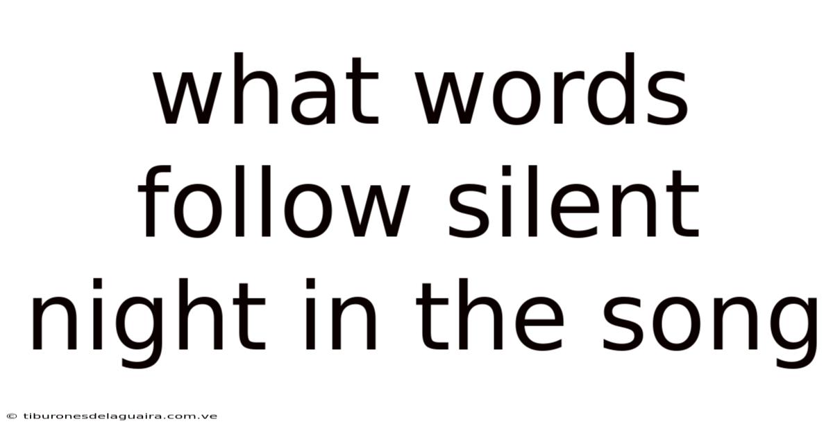 What Words Follow Silent Night In The Song
