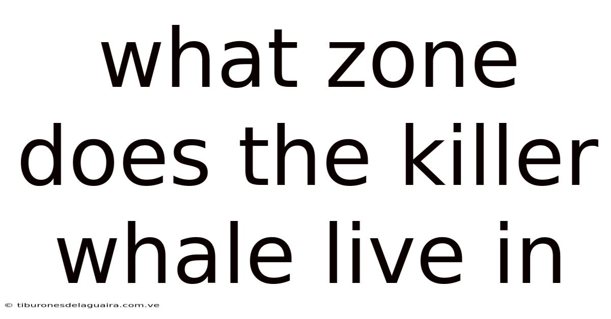 What Zone Does The Killer Whale Live In