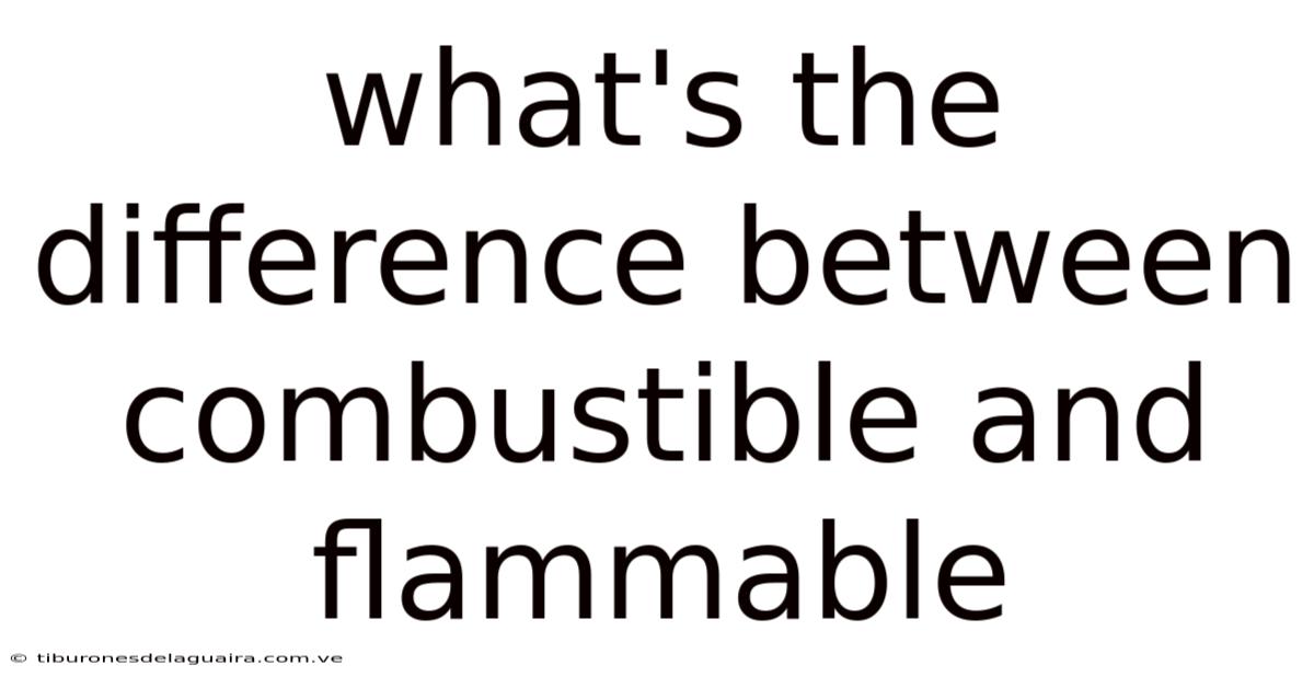 What's The Difference Between Combustible And Flammable