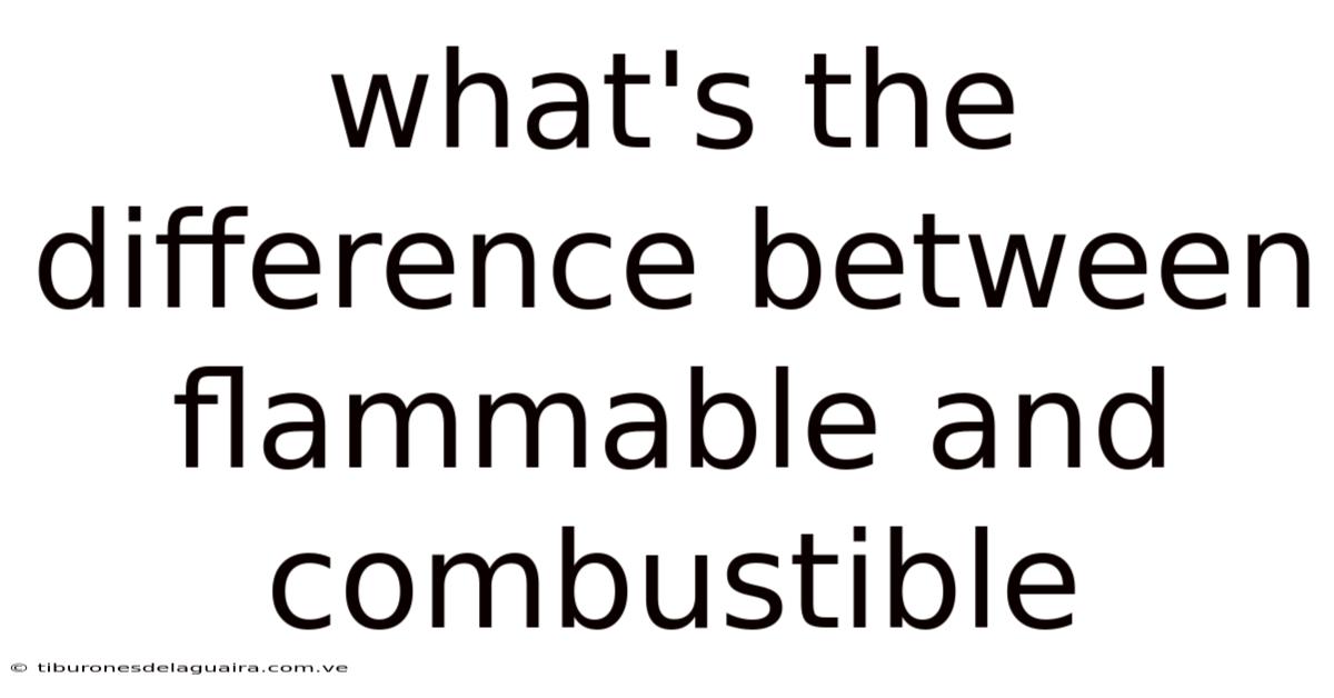 What's The Difference Between Flammable And Combustible