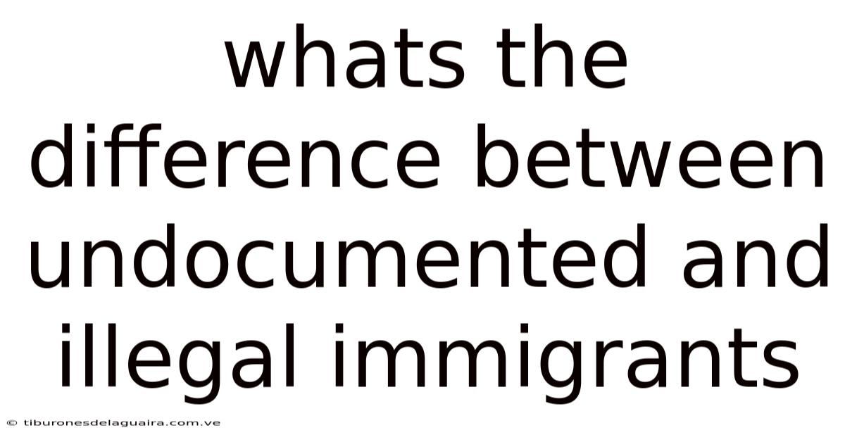 Whats The Difference Between Undocumented And Illegal Immigrants