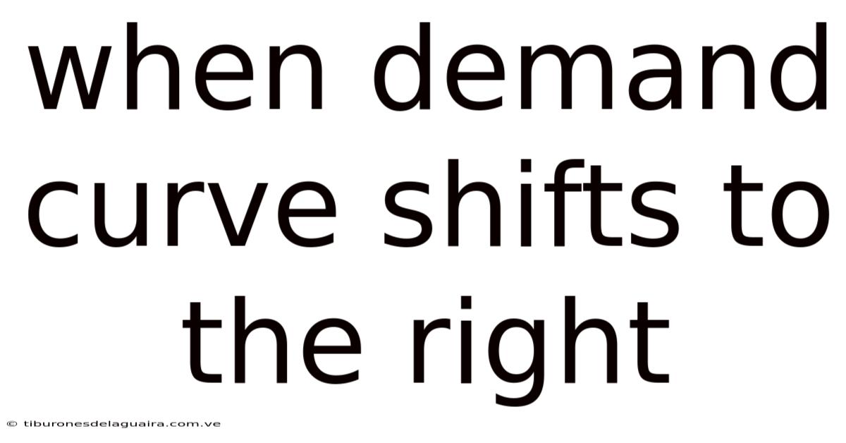 When Demand Curve Shifts To The Right