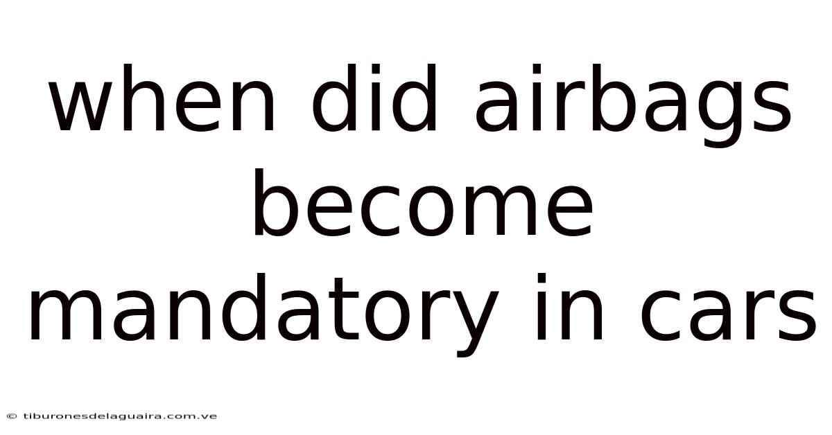 When Did Airbags Become Mandatory In Cars