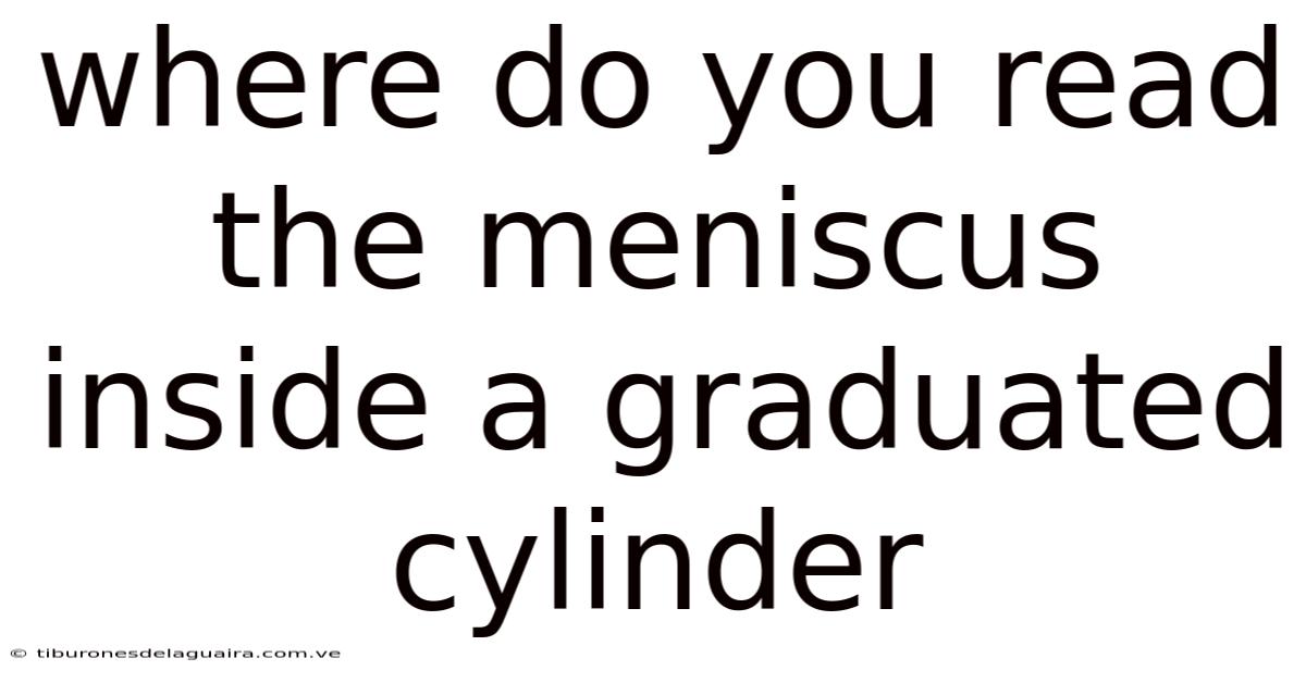 Where Do You Read The Meniscus Inside A Graduated Cylinder