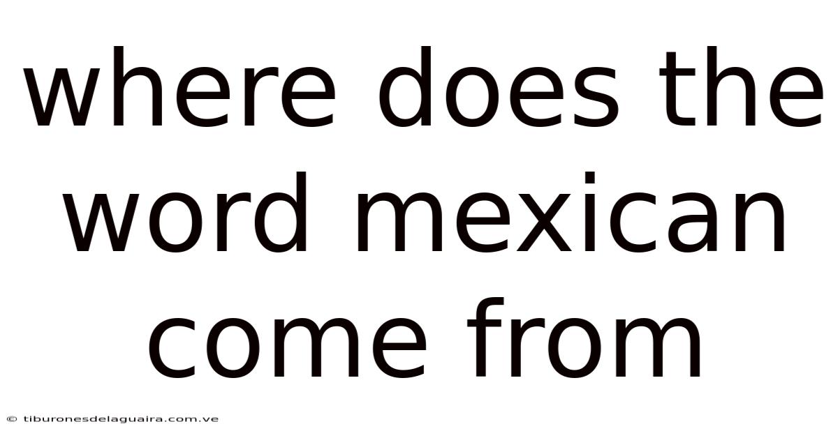 Where Does The Word Mexican Come From