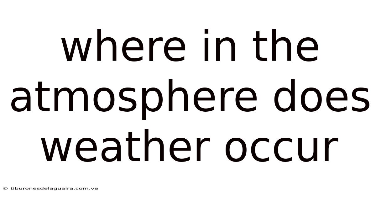 Where In The Atmosphere Does Weather Occur