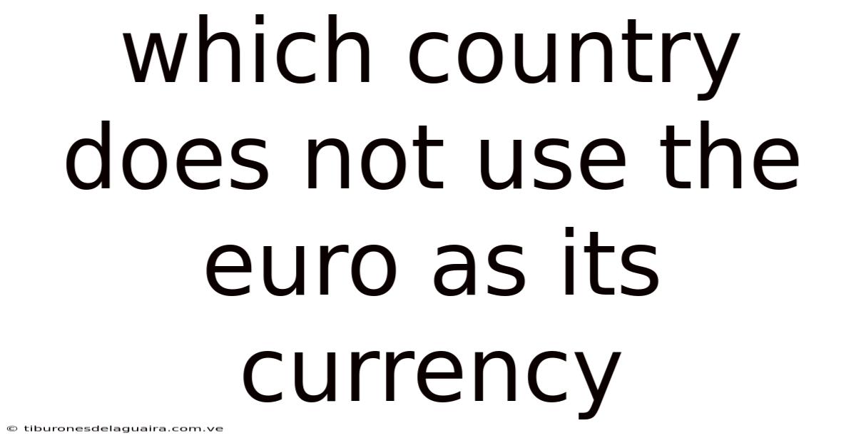 Which Country Does Not Use The Euro As Its Currency
