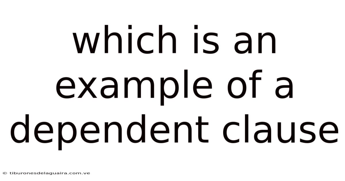 Which Is An Example Of A Dependent Clause