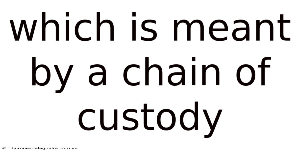 Which Is Meant By A Chain Of Custody