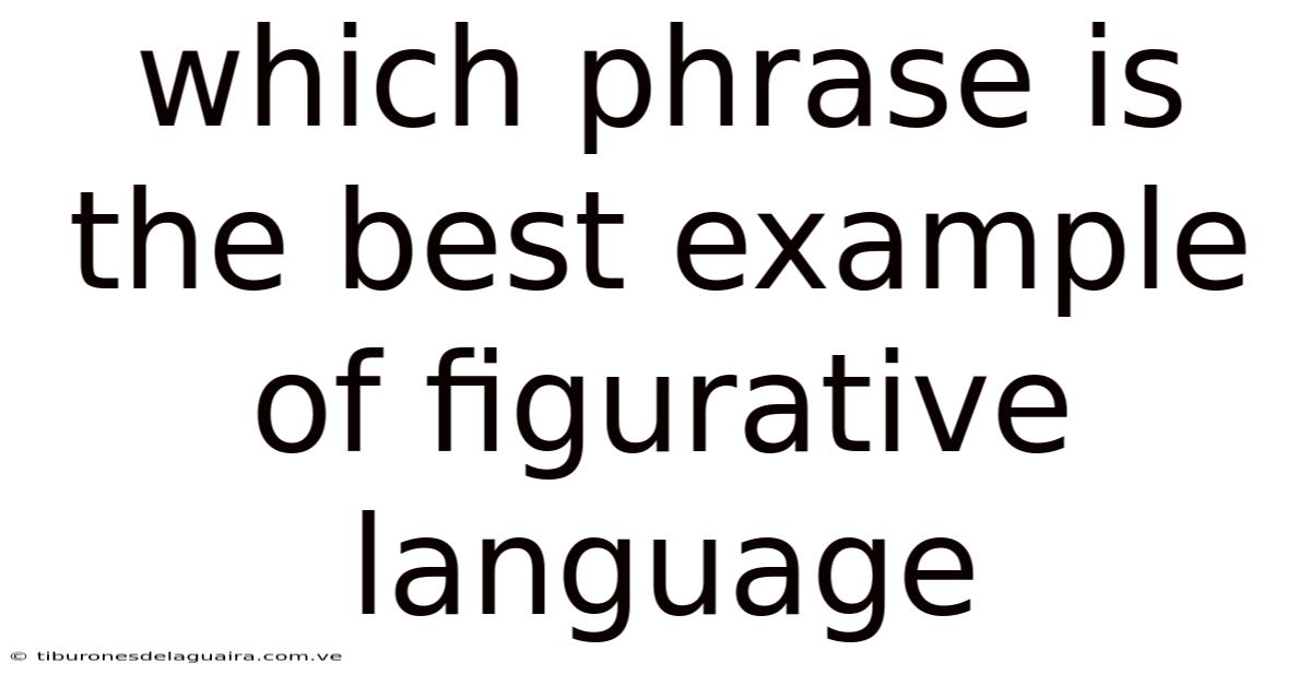 Which Phrase Is The Best Example Of Figurative Language