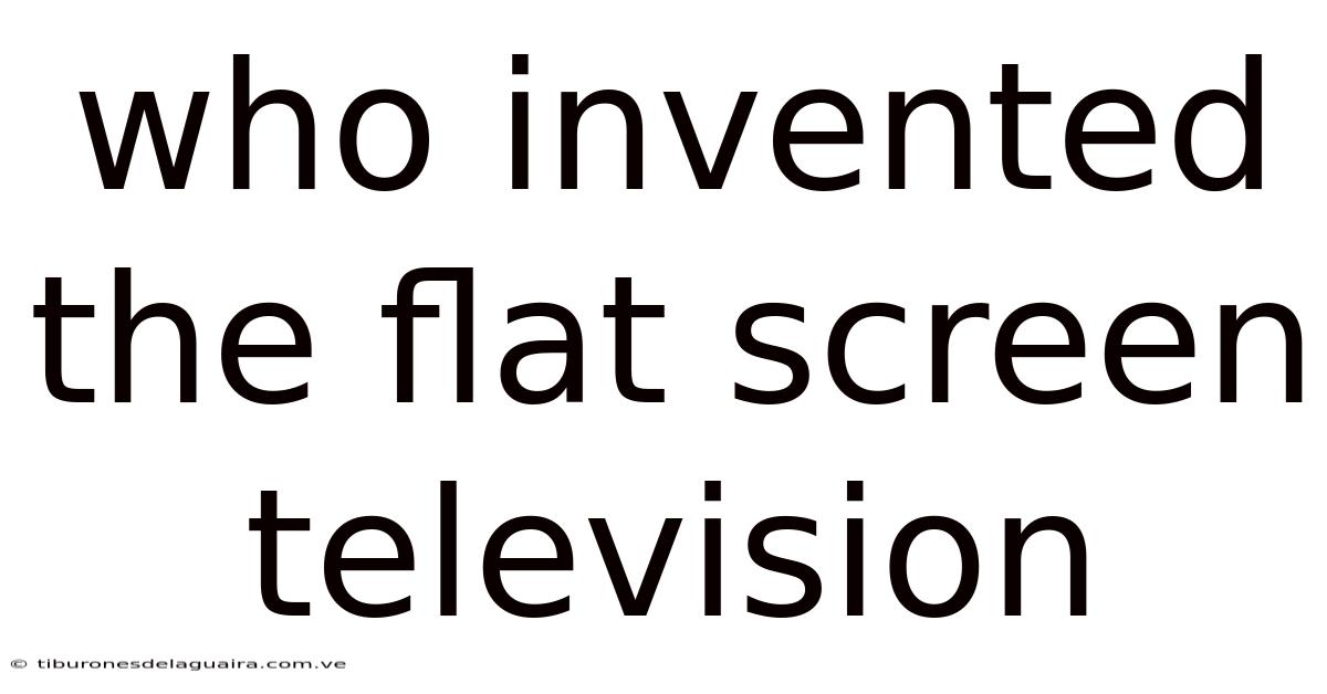 Who Invented The Flat Screen Television