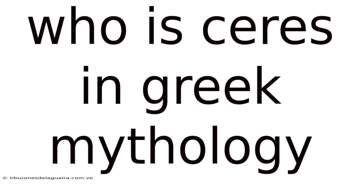 Who Is Ceres In Greek Mythology