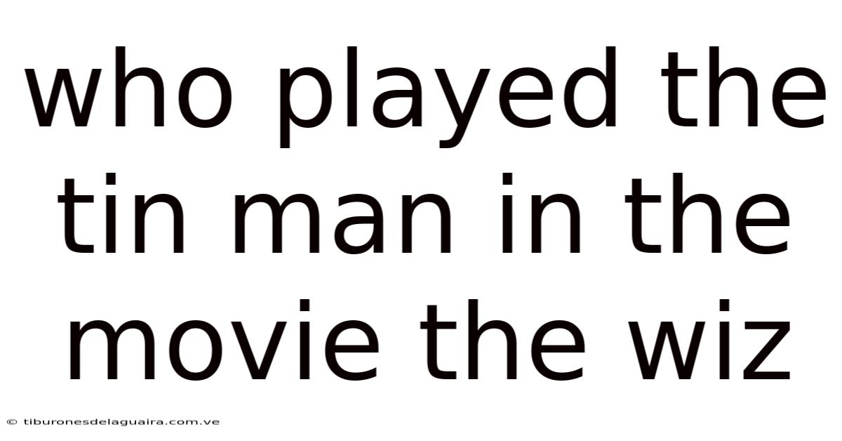 Who Played The Tin Man In The Movie The Wiz