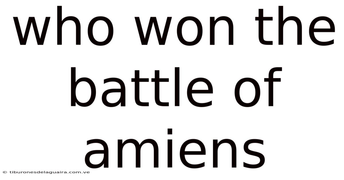 Who Won The Battle Of Amiens