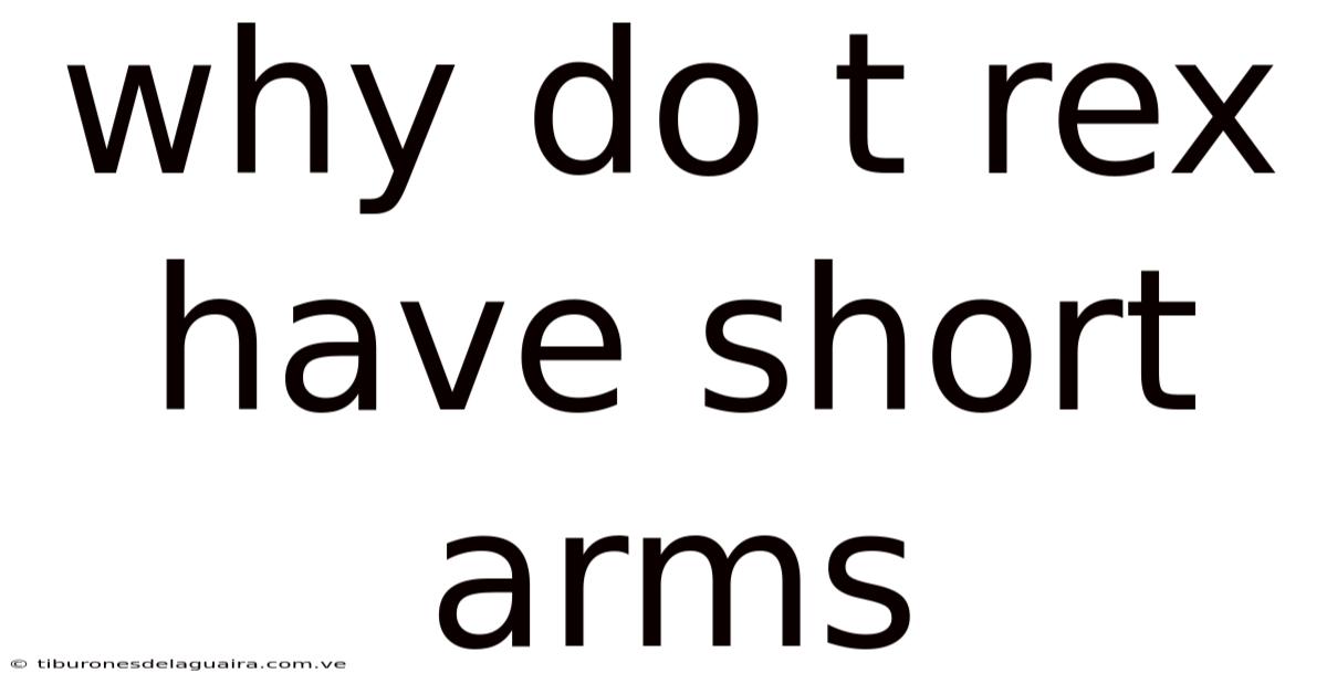 Why Do T Rex Have Short Arms