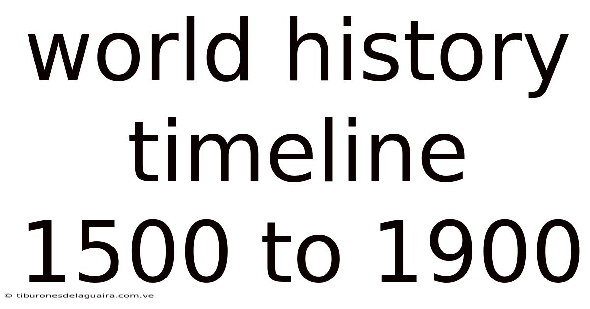 World History Timeline 1500 To 1900